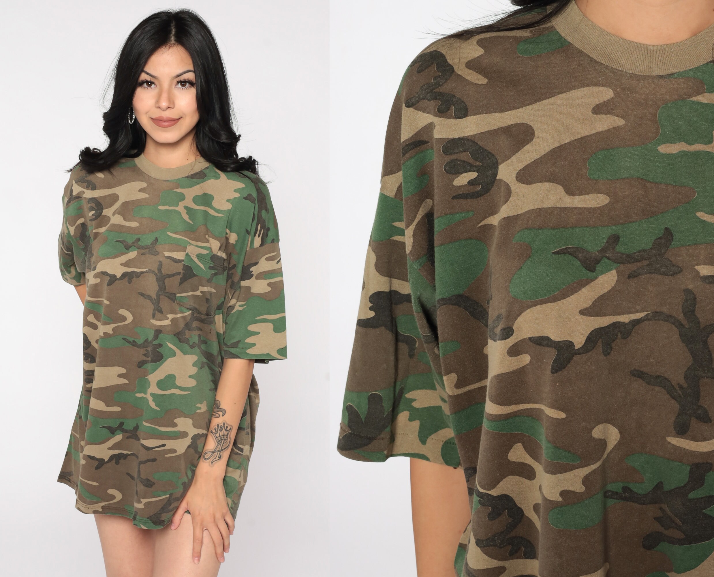 camo ringer tee