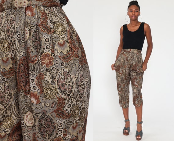 Floral Jumpsuit 80s Cropped Paisley Jumpsuit Summe