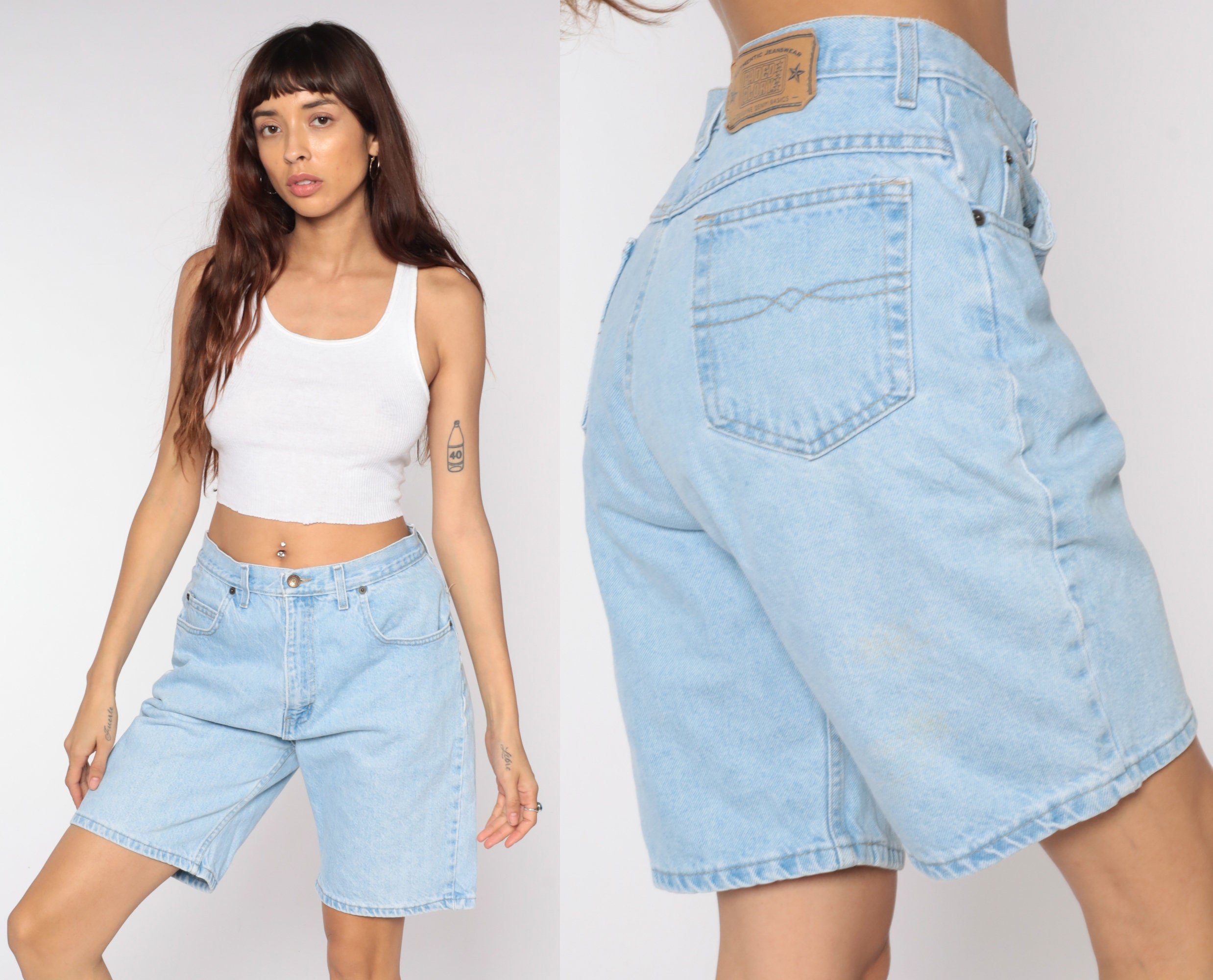 Bermuda Jean Shorts 90s Denim Shorts Mom Light Blue 80s Denim Shorts ...