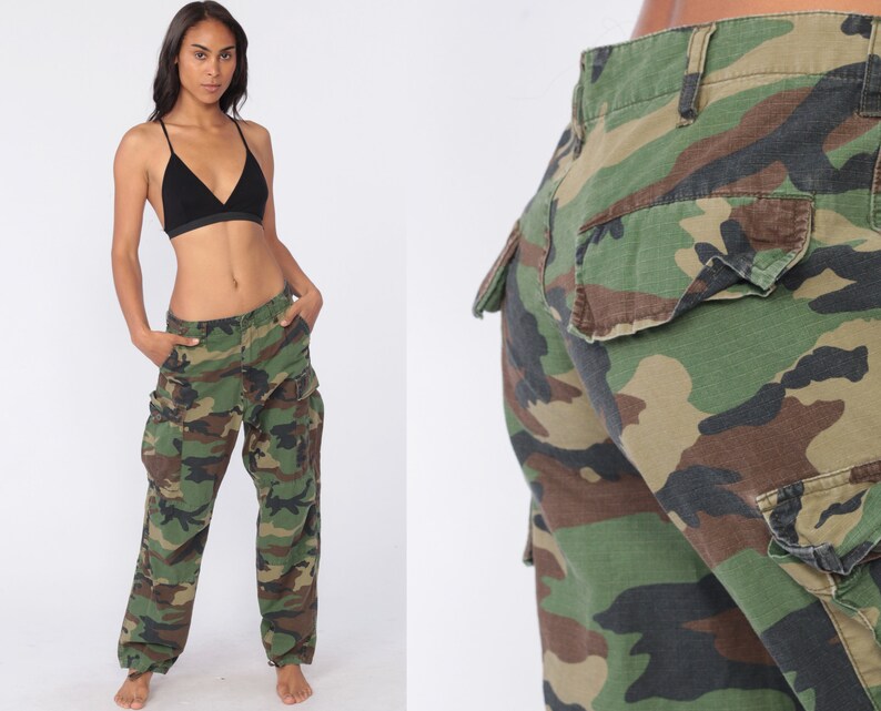 army print high waisted jeans