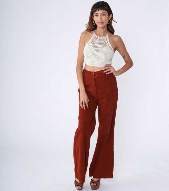 70s Bell Bottoms Brown Flared Pants Hippie Flares… - image 2