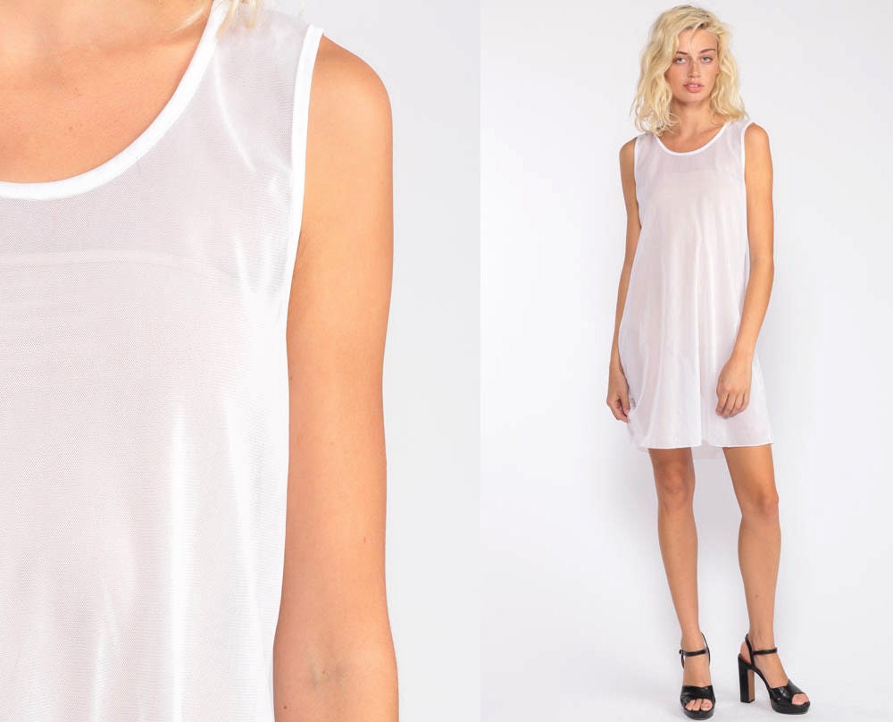 plain white slip dress