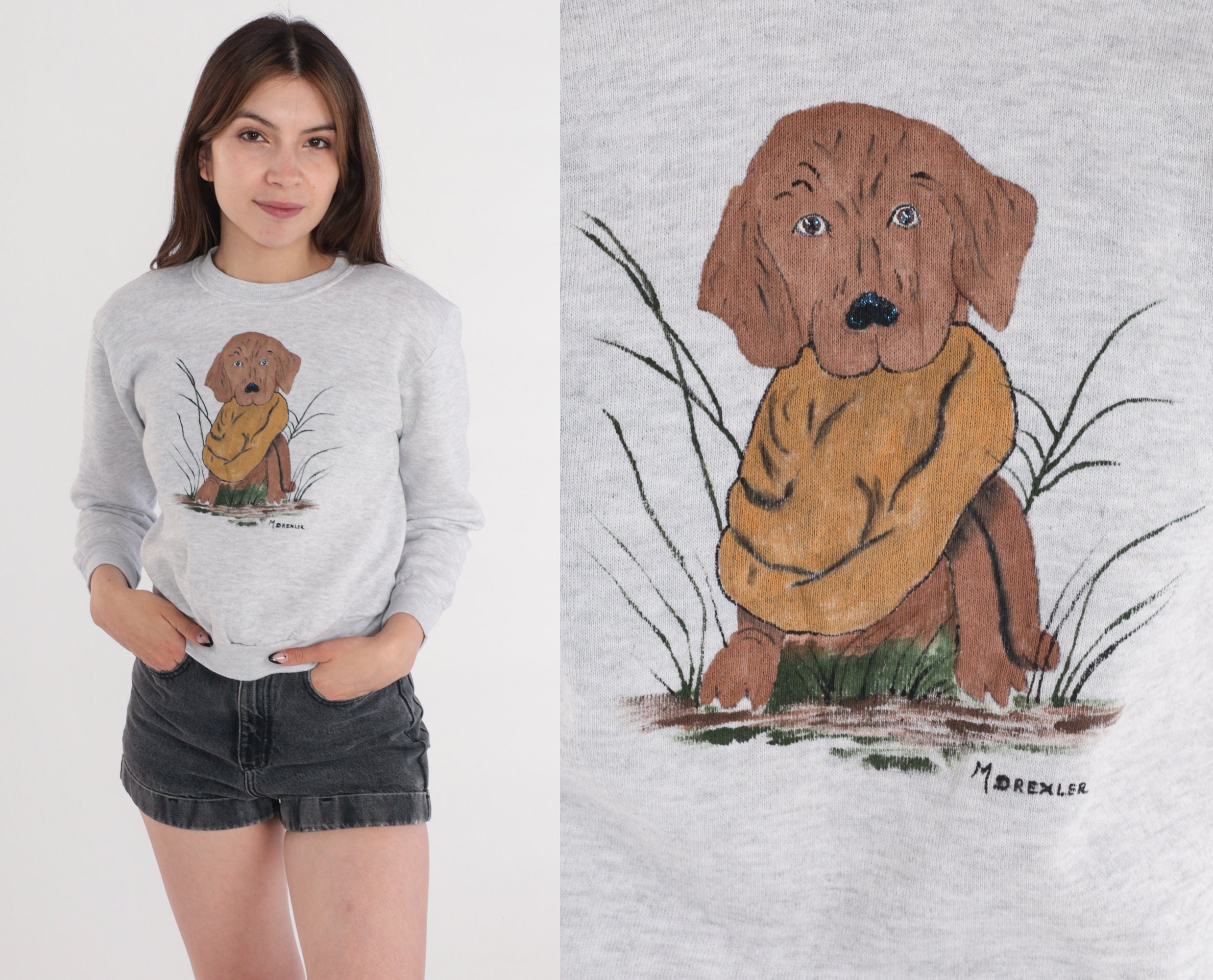 Chocolate Lab Dog Sweatshirt 90s Labrador Retriever Sweater - Etsy
