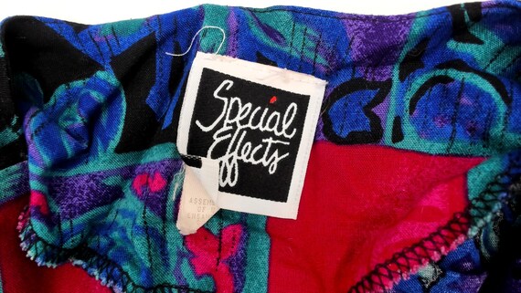 Patchwork Blouse 90s Abstract Print Button Front … - image 9