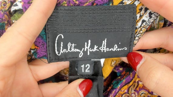 Y2K Patchwork Shirt Abstract Pattern Multicolor A… - image 8