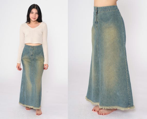 【2000Archives】24fw ARCHIVES APPLIQUE MAXI SKIRT ADORA Elastic Waist Applique Maxi Skirt – Tuxedo Closeouts