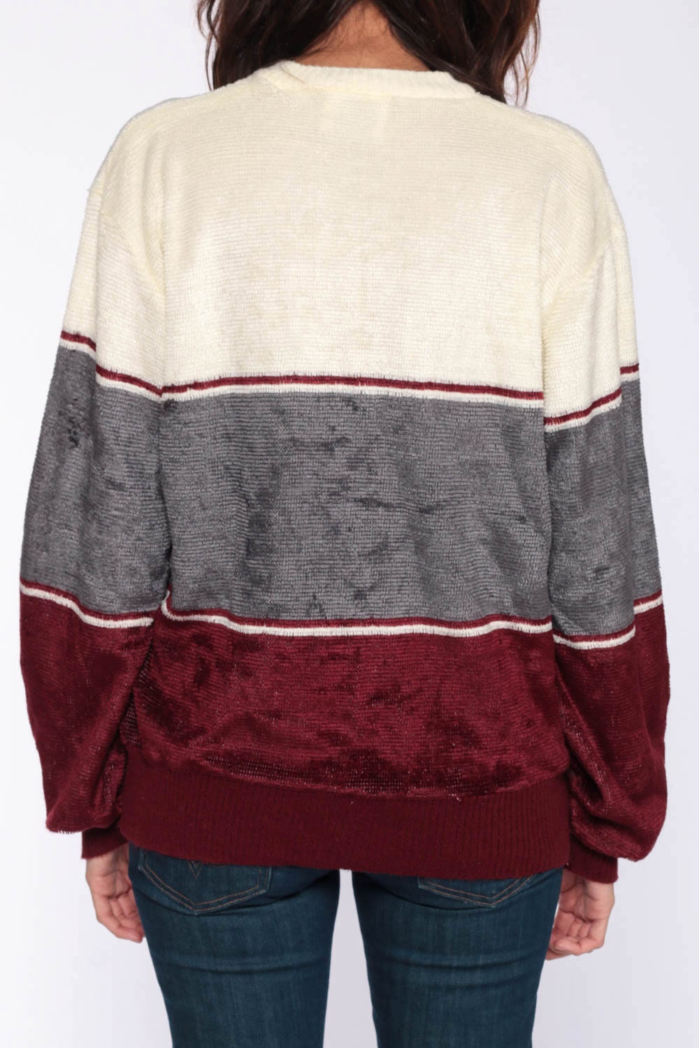 velour v neck sweater