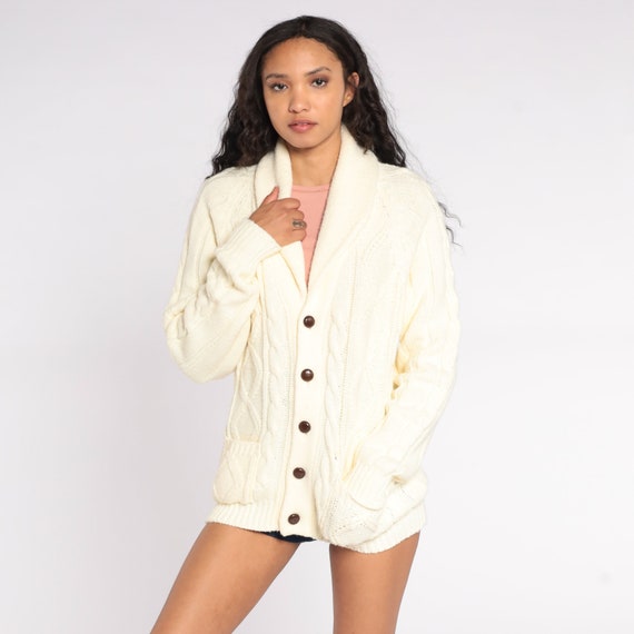 cream fisherman sweater women's