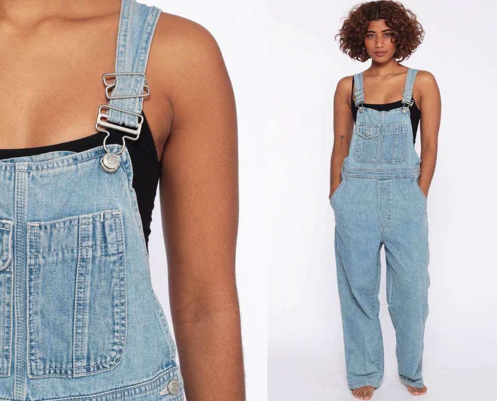 blue jean overall pants