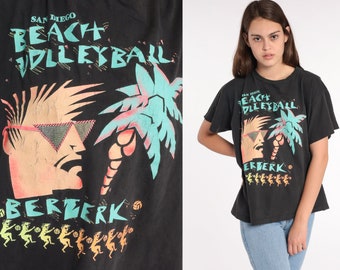 90s Beach Shirt Beach Volleyball Tshirt San Diego California Graphic Tee Vintage Sports 80s Tshirt Retro T Shirt Print Extra Large xl