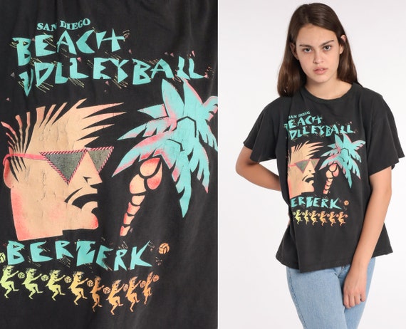 90s Beach Shirt Beach Volleyball Tshirt San Diego… - image 1