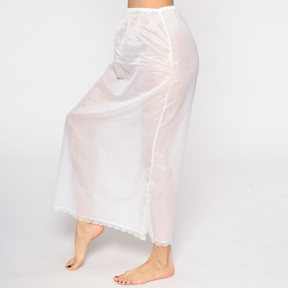 Sheer White Skirt 70s Slip Skirt Hippie Skirt Maxi Sl… Gem