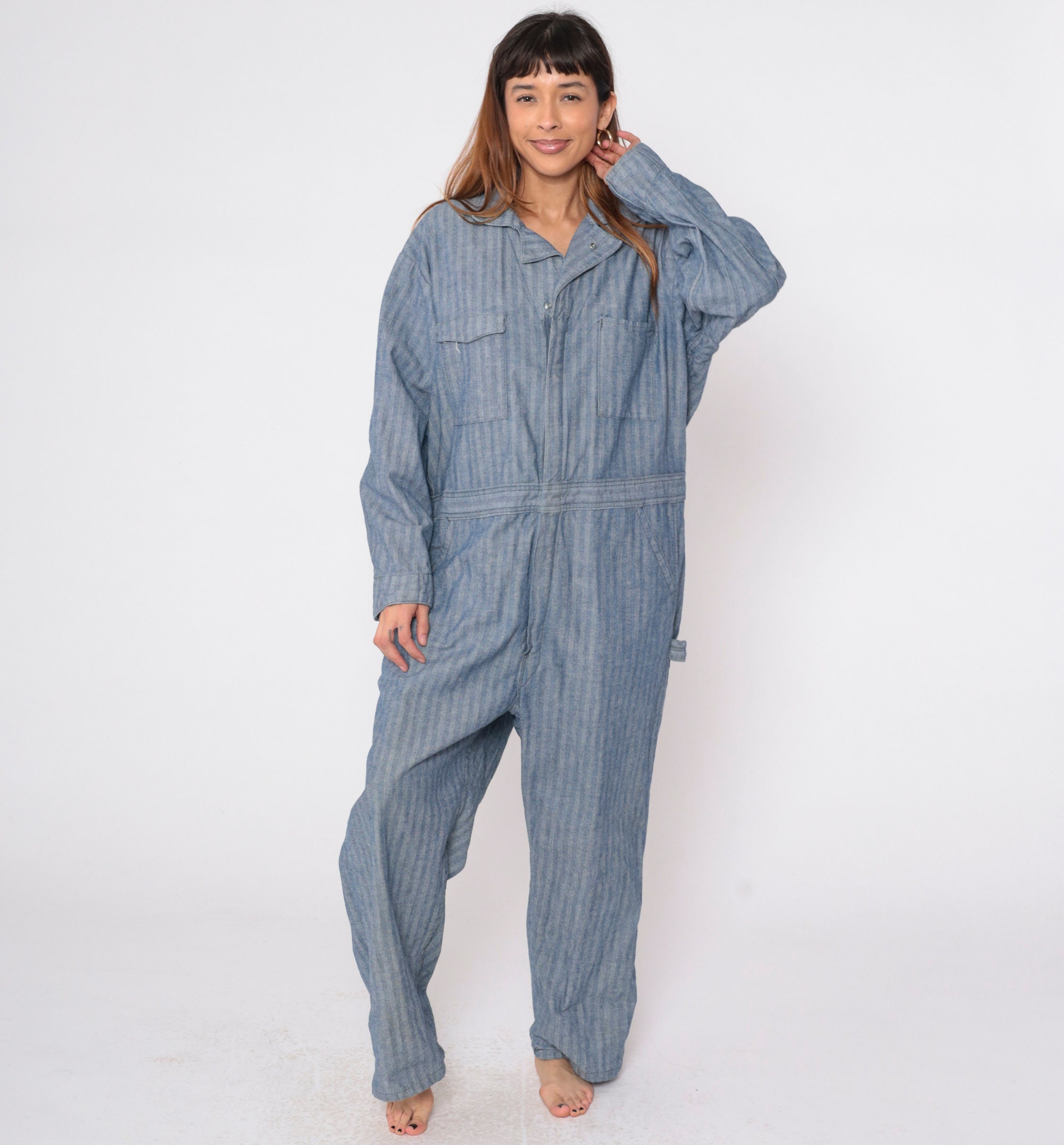 Striped Coveralls 80s Dickies Denim Jumpsuit Boilersuit Snap Zip up Jean Coverall Mechanic Boiler Suit Vintage 1980s Mens 46 Extra Large Xl - Etsy Striped Coveralls 80s Dickies Denim Jumpsuit Boilersuit Snap Zip up Jean Coverall Mechanic Boiler Suit Vintage 1980s Mens 46 Extra Large Xl - Etsy