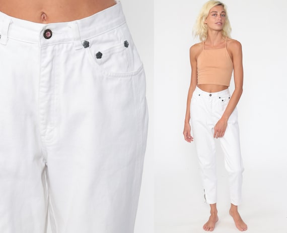 White slim hotsell mom jeans
