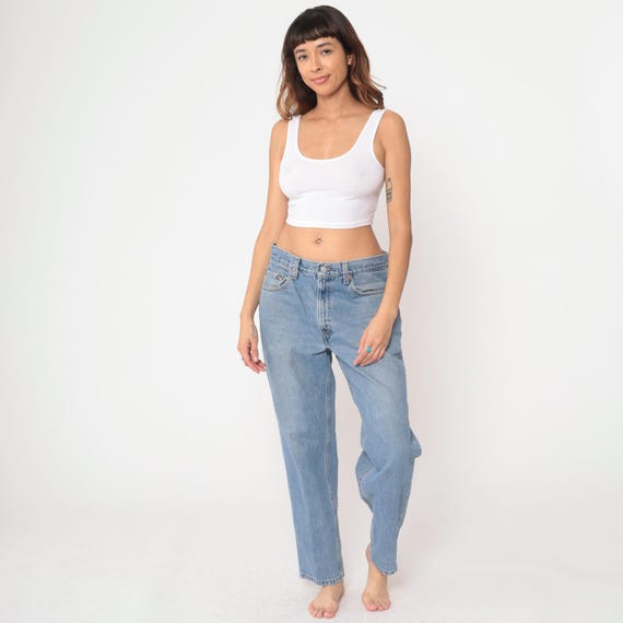 Levis 550 Jeans Y2K Light Wash Relaxed Fit Straight Leg High Rise Loose Fit Vintage Denim Faded Blue Baggy Style Streetwear Skater Jeans 34