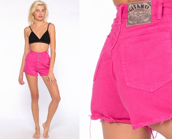 hot pink jean shorts