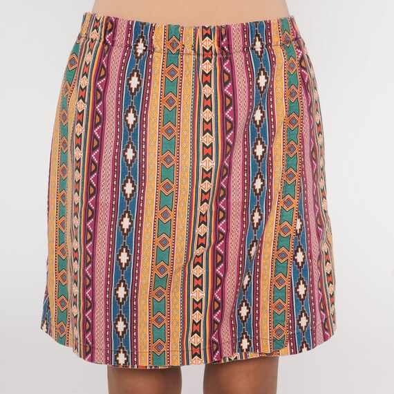 90s Mini Skort Southwestern Geometric Print Skirt… - image 8