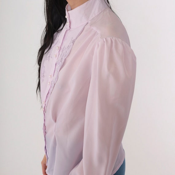 1970s Semi Sheer Blouse XS