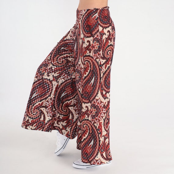 Paisley Bell Bottom Pants 70s Metallic Psychedelic Pa… Gem