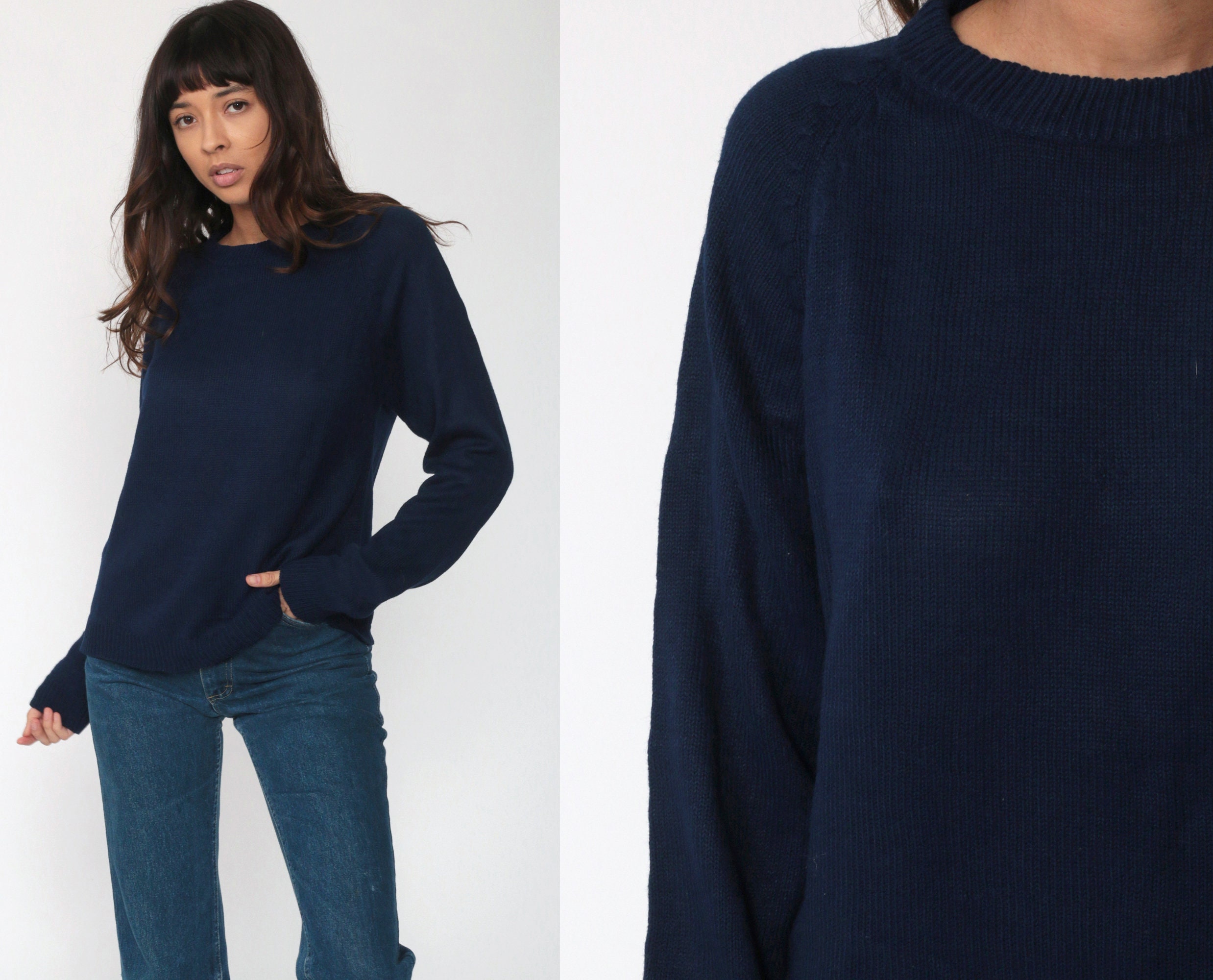 plain navy blue sweater
