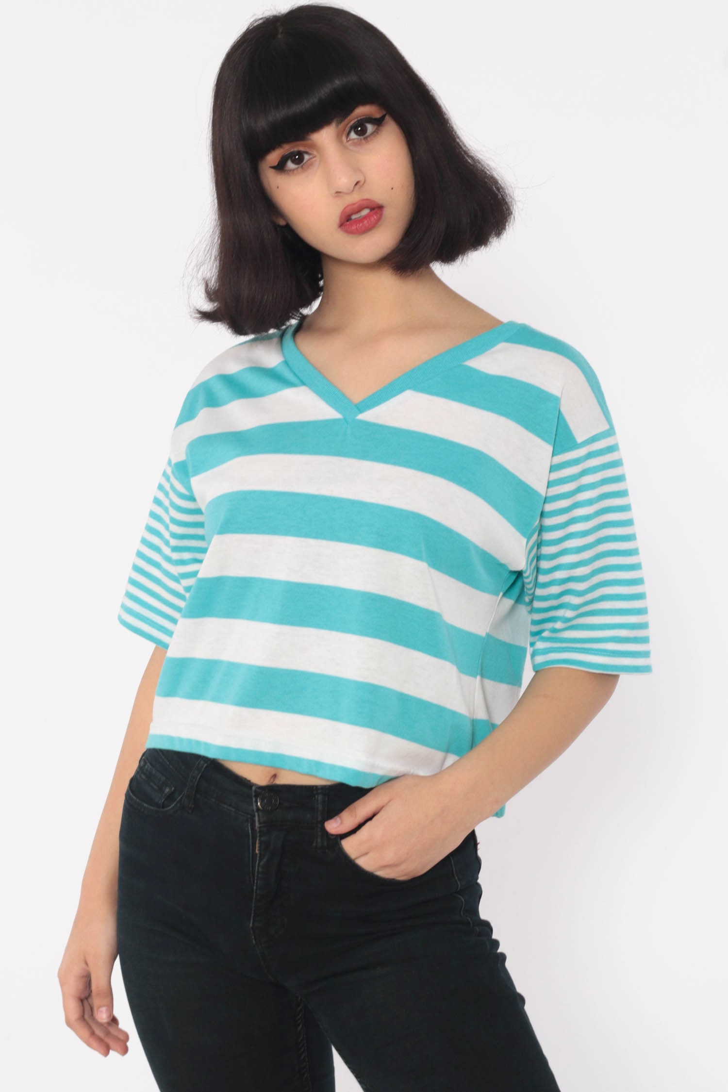 retro striped t shirt womens