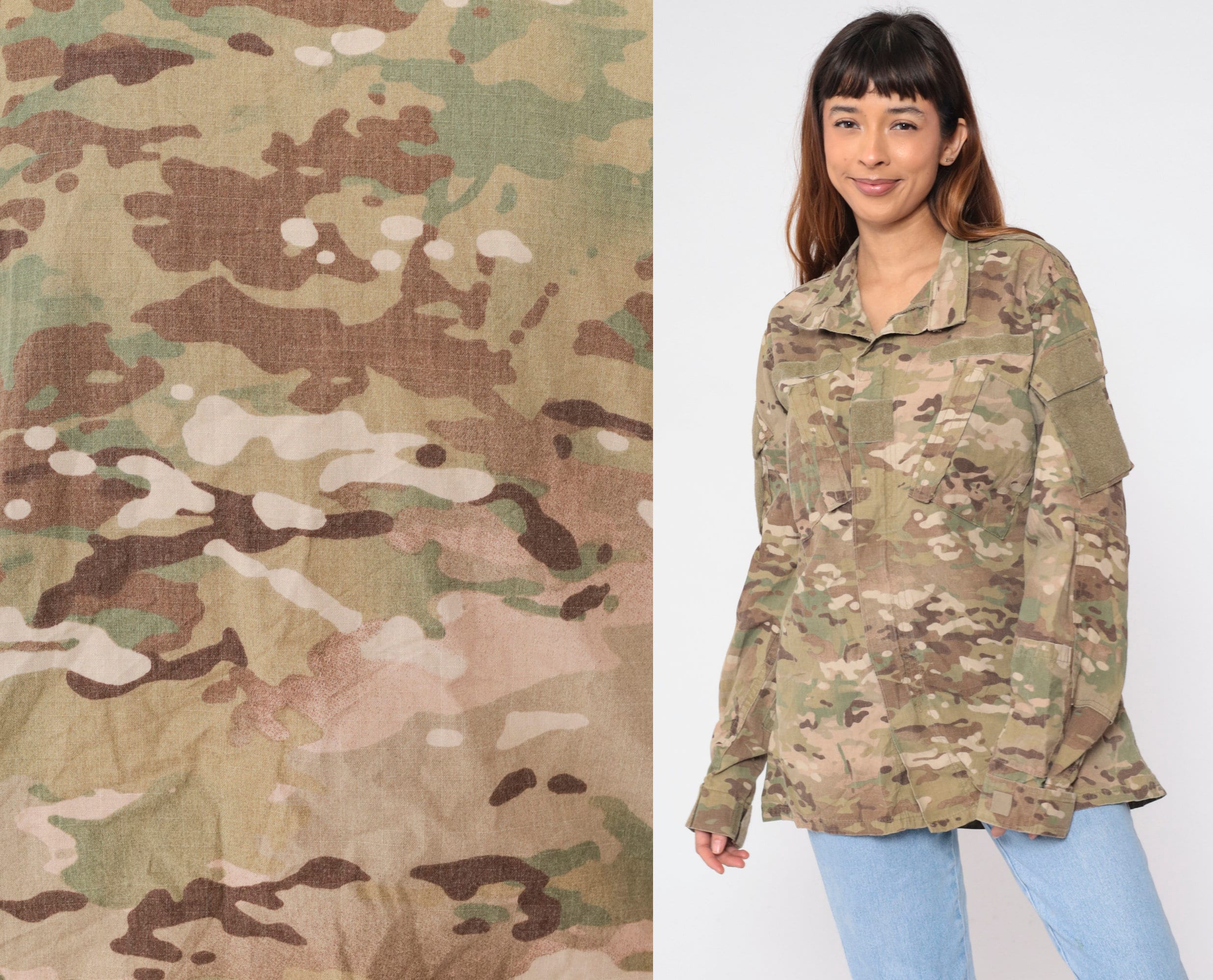 US Army Jacket 90s Camo Jacket Camouflage Military Uniform US Army Jacket 90s Camo Jacket Camouflage Military Uniform
