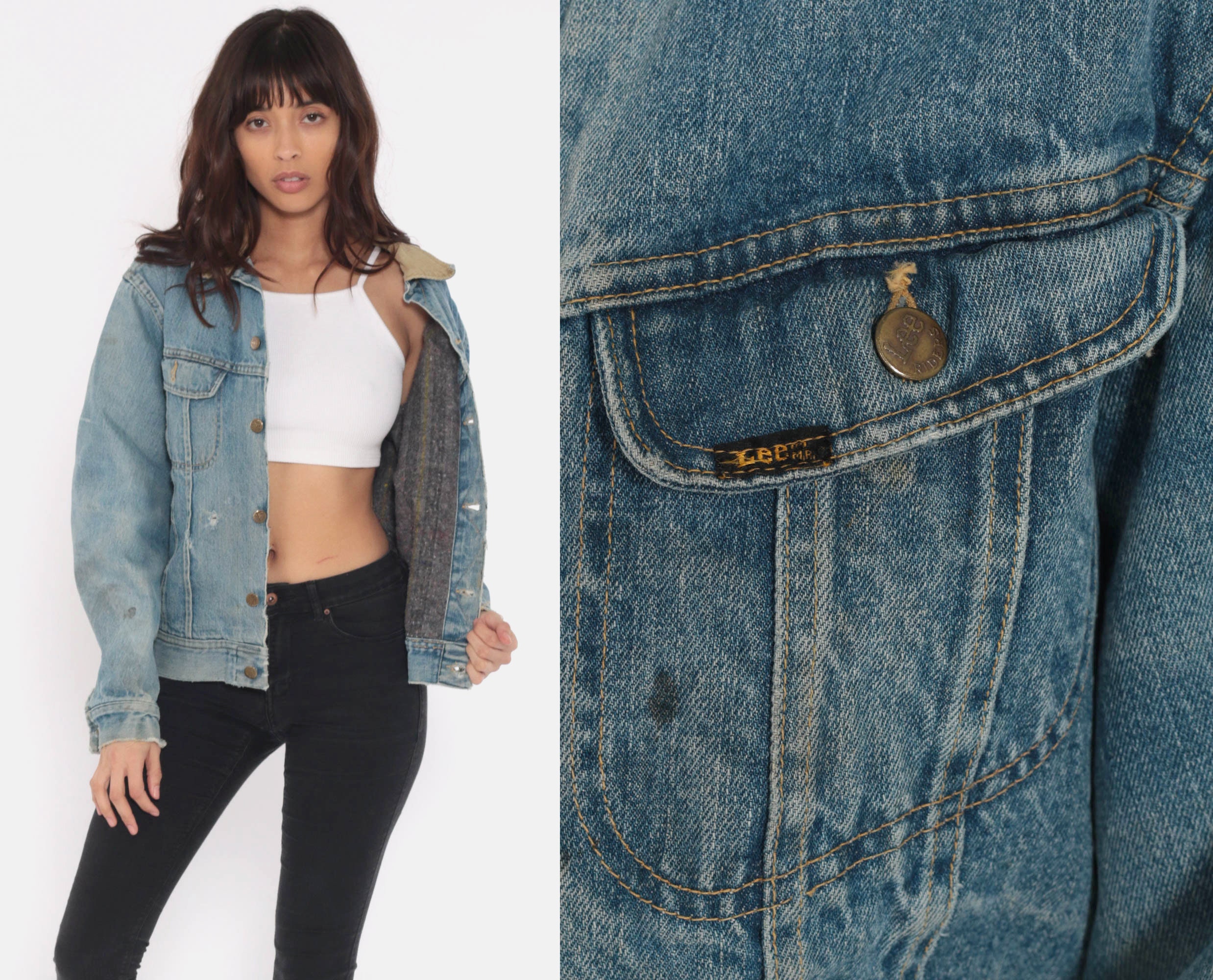 lee jean jacket with corduroy collar