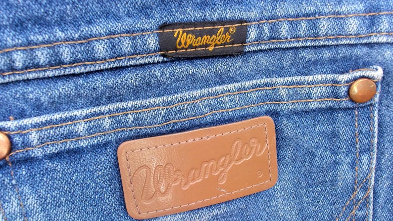 90-tals Wrangler-jeans med hög midja, raka ben, ljusblå tvättade denimjeans, bomull, vintage, klassiska, vardagliga, enkla byxor, 30x32, medium bild 16