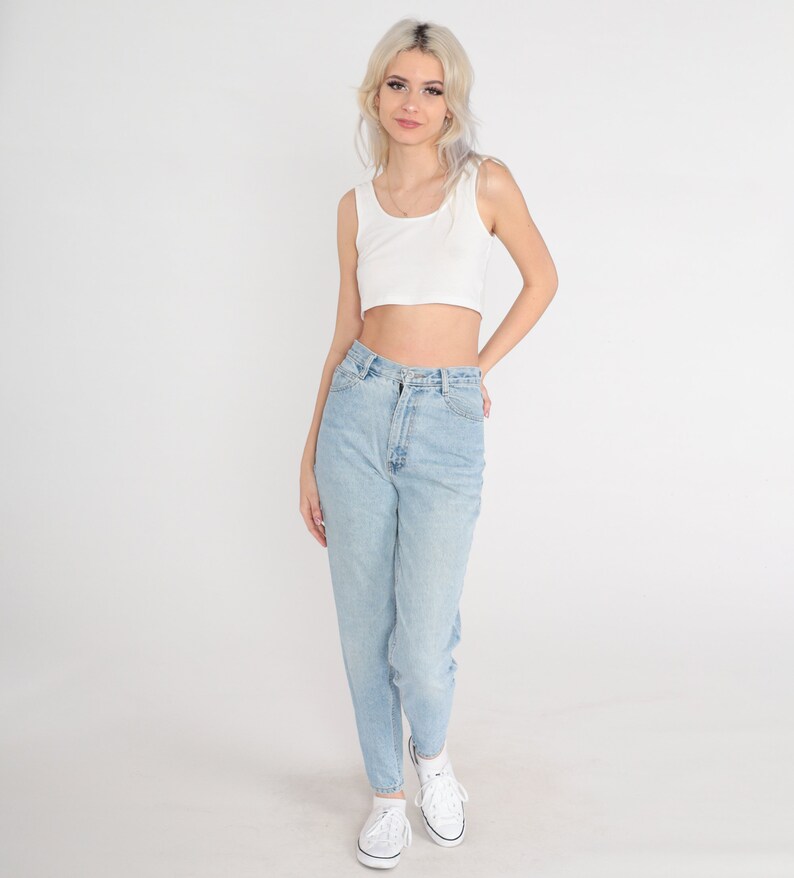 90s Jordache Jeans Skinny Mom Jeans High Waist ANKLE ZIP Jeans Denim Pants 1990s Slim Jeans Vintage Extra Small xs image 2