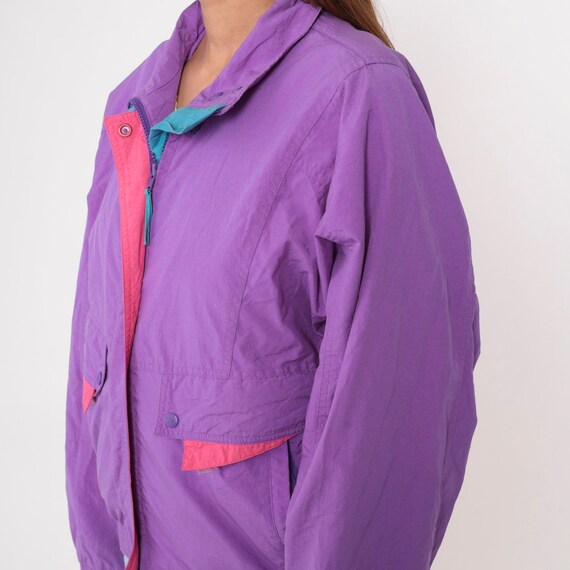 90s Helly Hansen Windbreaker Purple Zip Up Jacket… - image 5