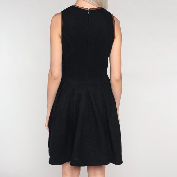 Black Mini Dress Y2k Ralph Lauren Wool Dress Plea… - image 8