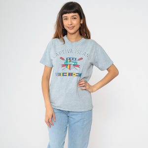 Vintage Captiva Island Florida Shirt 90s Blue Nautical Sailing T-Shirt Graphic Tee Tourist Travel Tshirt 1990s Medium M