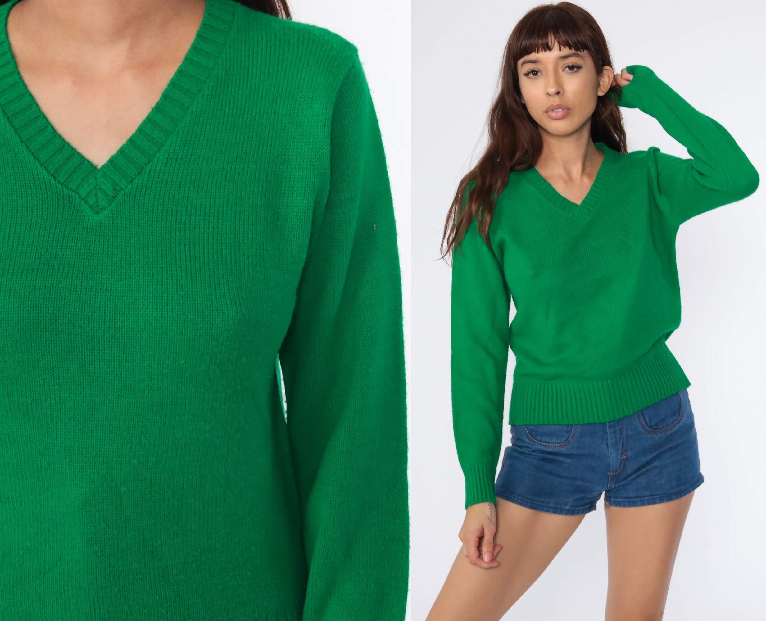 plain green jumper