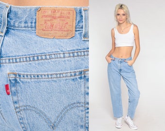 Vintage Levi 550 Jeans 90s Levis Jeans High Waisted Jeans Tapered Leg Light Wash Blue Denim Pants Basic Levi Strauss 1990s Small S 28 6