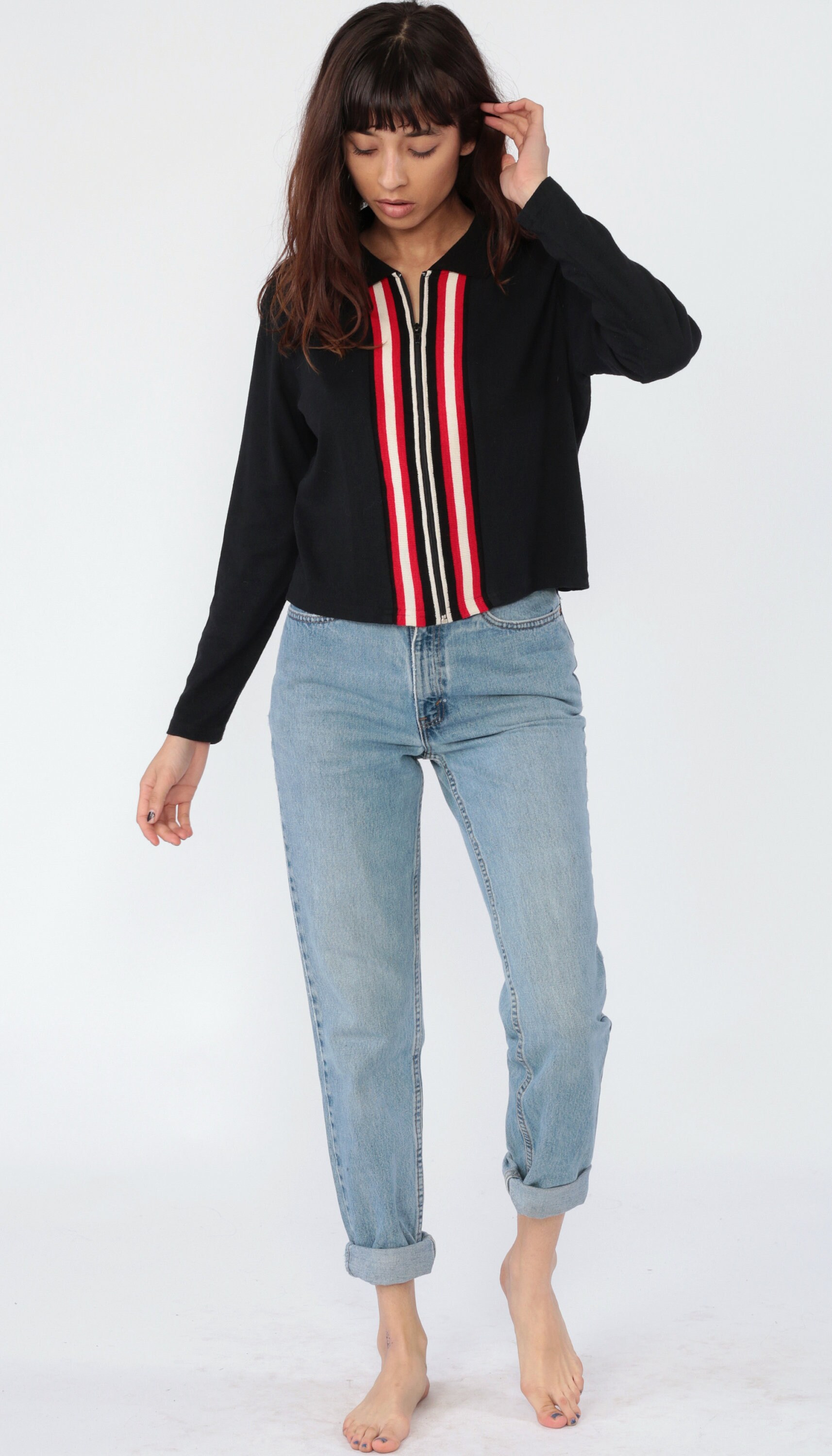 90s striped shirt outfit