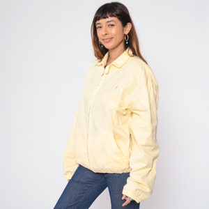 Polo Ralph Lauren Jacket 90s Light Yellow Sport Jacket Zip Up Bomber Windbreaker Full Zip Flannel Lined Streetwear Vintage 1990s Mens Large image 4