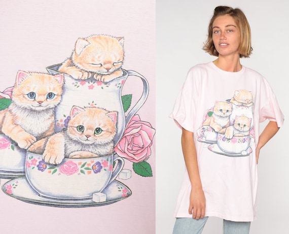 90s cat shirt Clearance