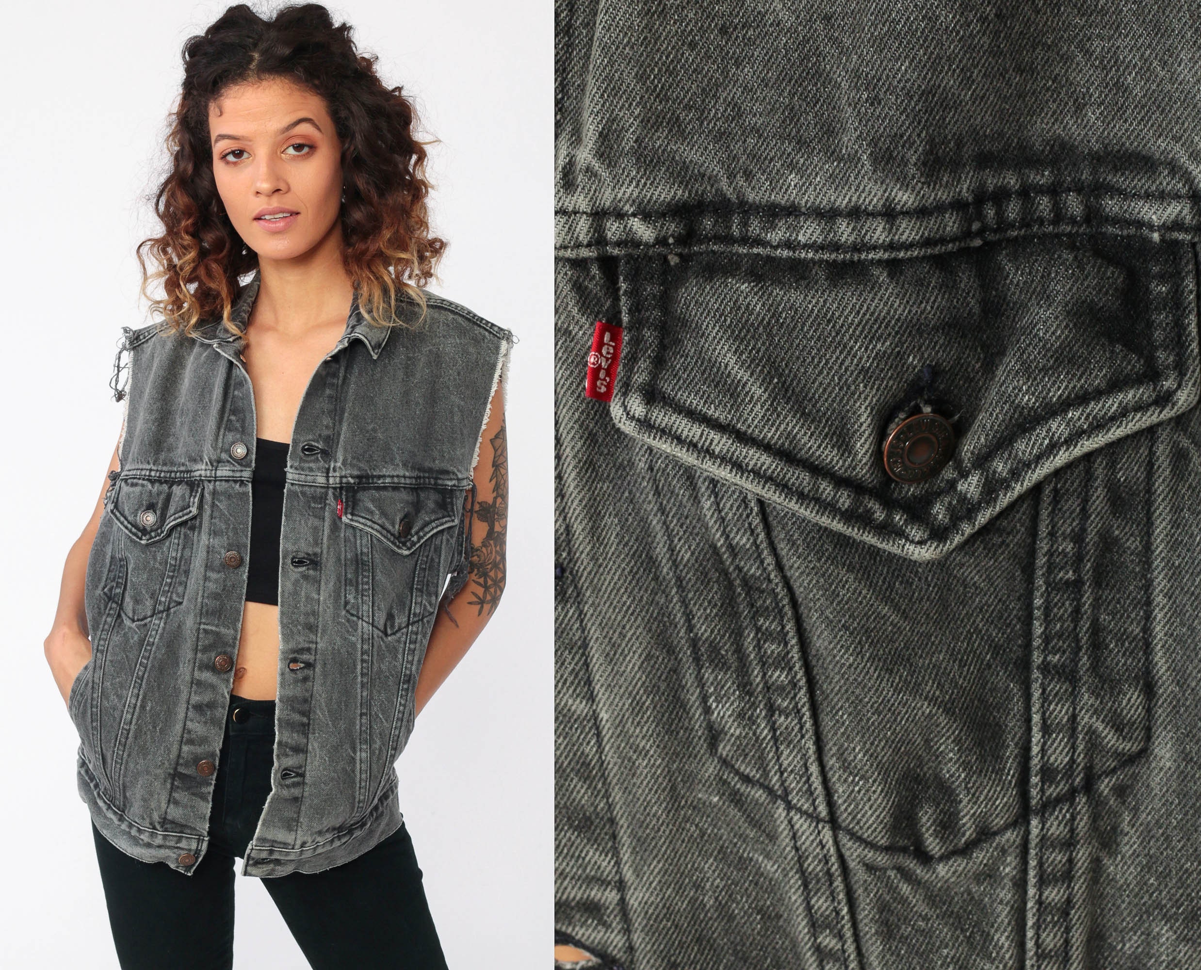 levis vest black
