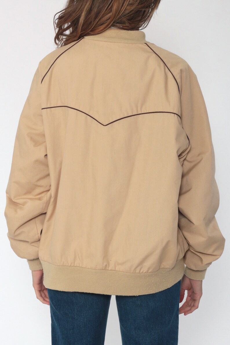 Tan Windbreaker Jacket 80s Plain Zip up Raglan Sleeve Etsy
