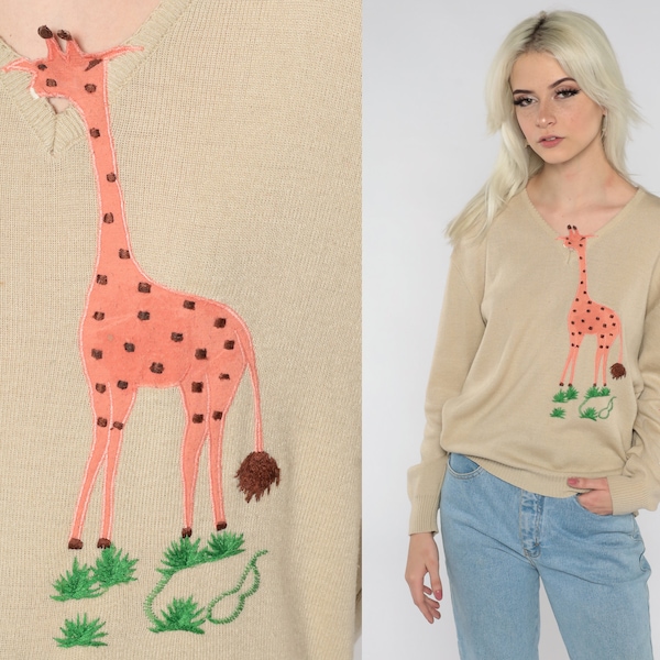 Knit Giraffe Sweater Etsy