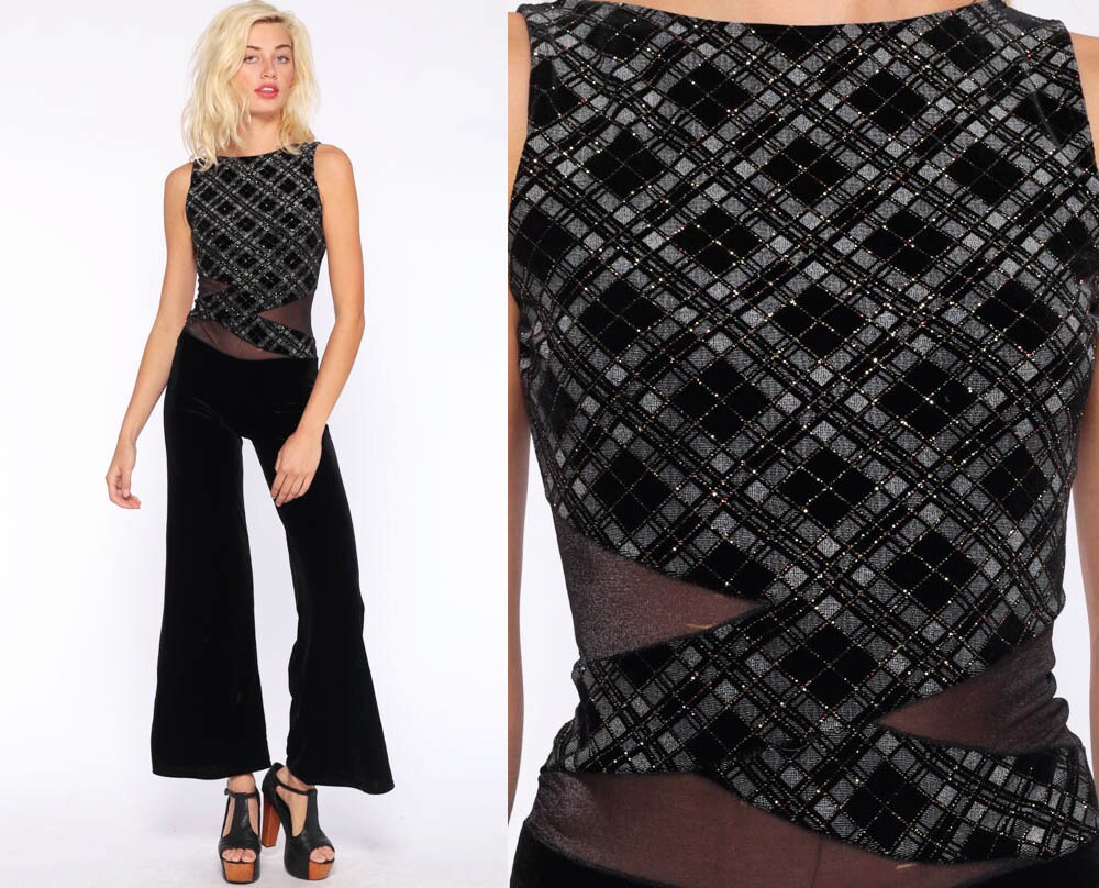 70s velvet jumpsuit