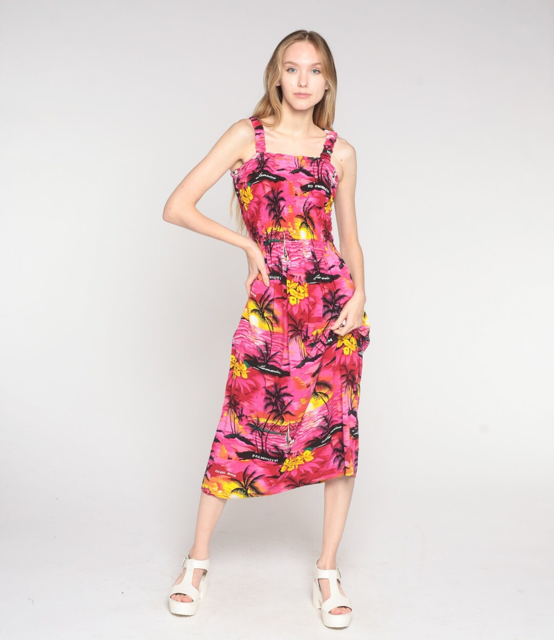Y2K Flowers Print Suspender Dress Summer Fashion Ruffled Holiday Beach Short Dresses Womens Clothing main image 1