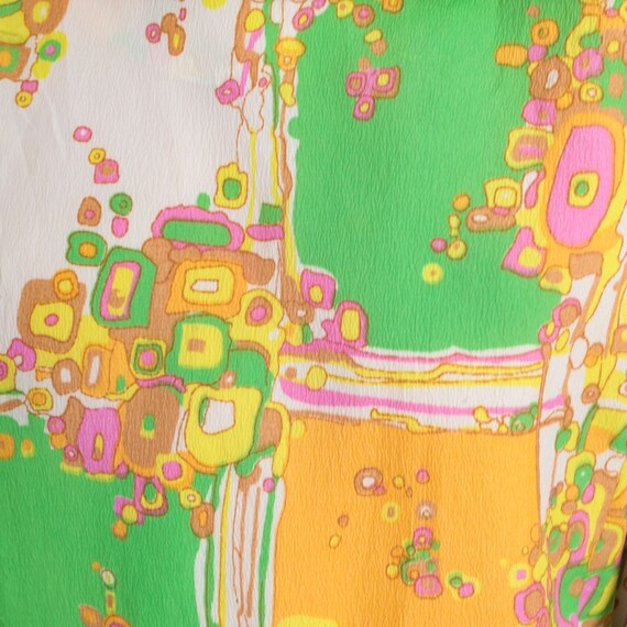 60s Psychedelic Dress Mod Patchwork Geometric Pri… - image 4