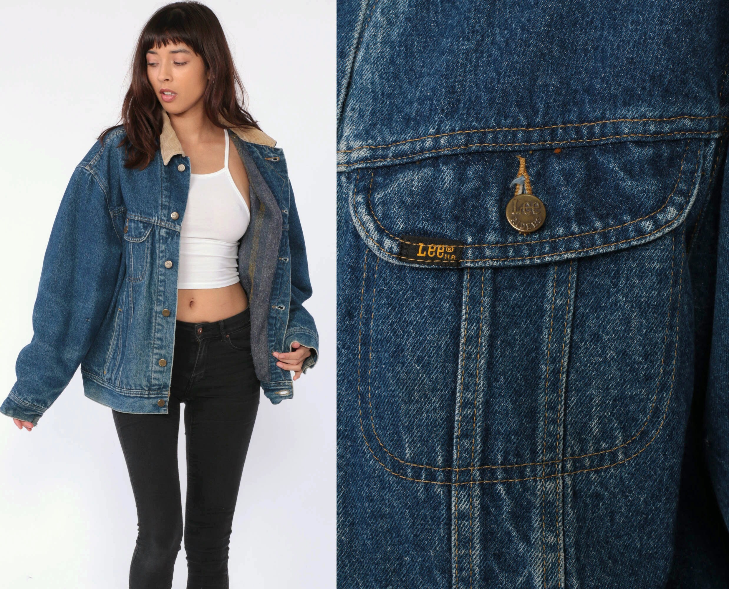 lee denim jacket corduroy collar