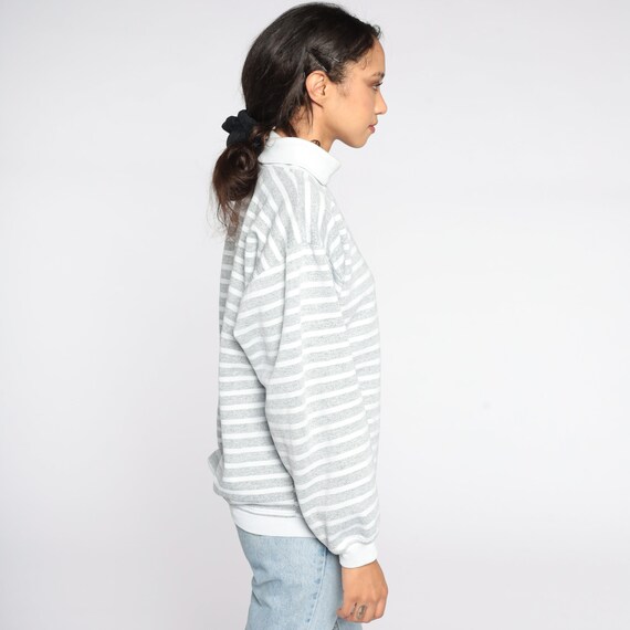 80s Striped Sweatshirt -- Retro Sweatshirt White … - image 5