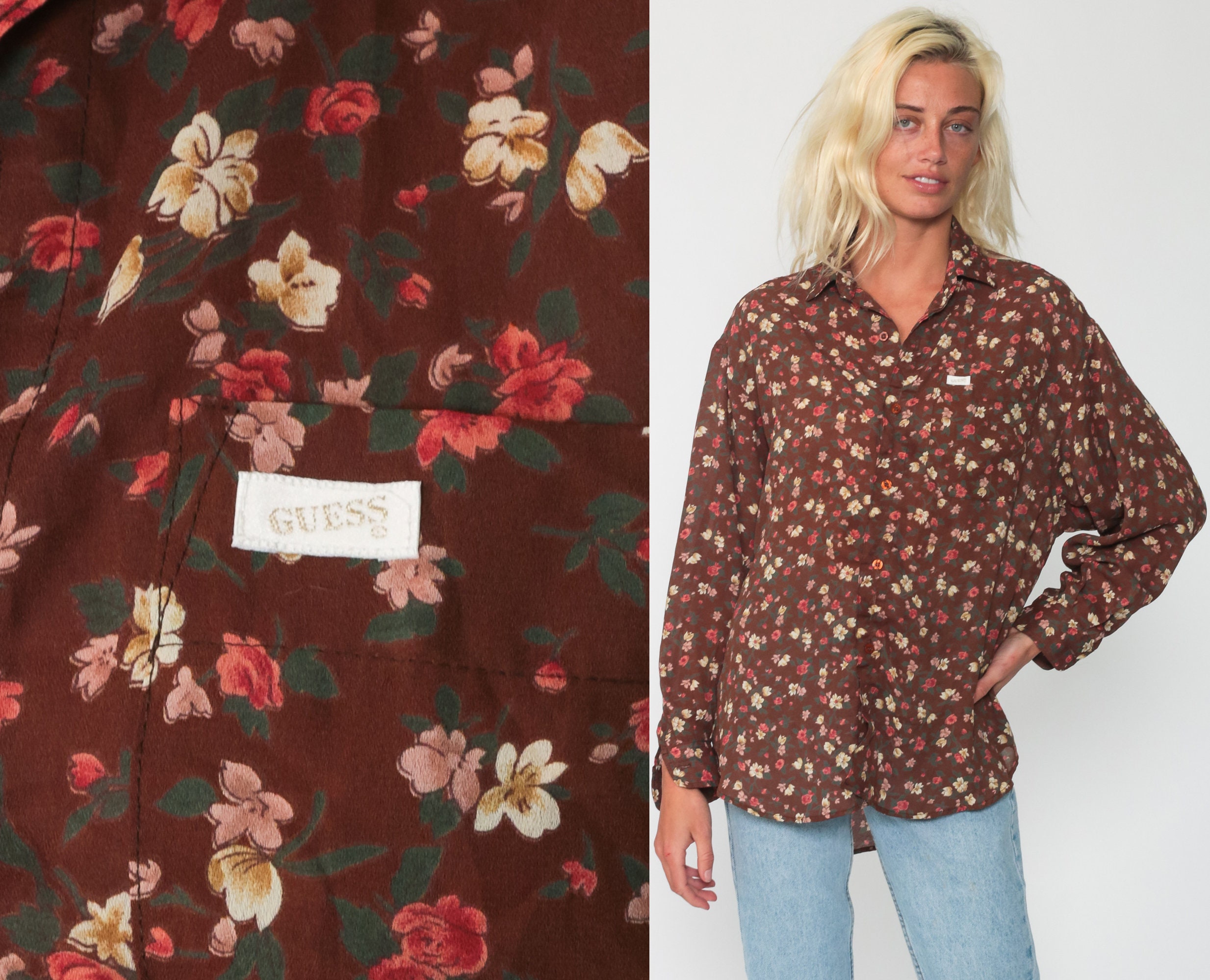 Shirt Sheer Floral Blouse 