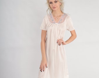 Rosa nattlinne Y2K-underkläder Miniklänning Blommig broderad nätkant Nattlinne Retro sovplagg Kortärmat Sömn Söt Nylon Vintage 00-tal Liten