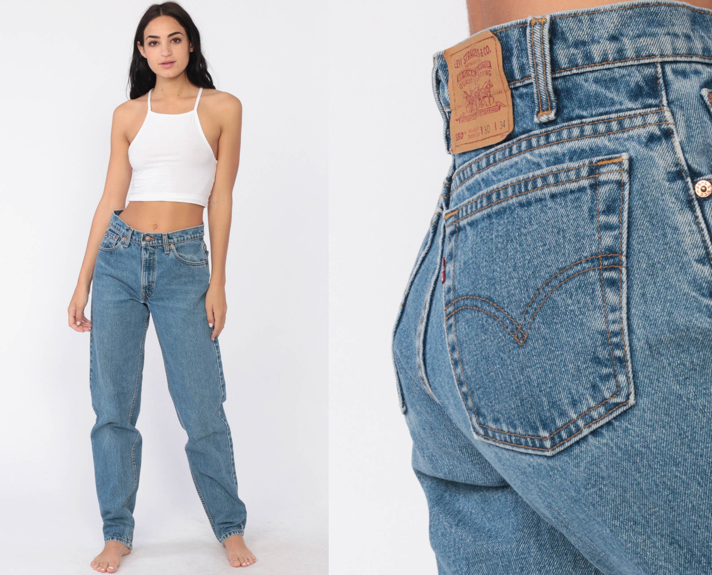 Levi Mom Jeans 30 X 33 Levis Jeans High Waist Jeans 80s Jeans Denim Pants 550 Relaxed Tapered