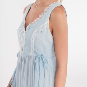 70s Gunne Sax Dress Baby Blue Sundress Prairie Maxi Bohemian Lace up ...