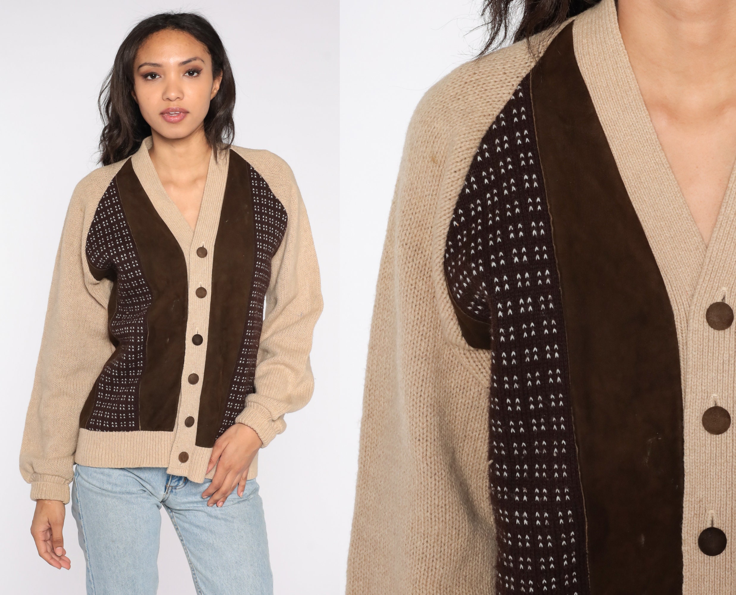 Wool Suede Cardigan - Etsy